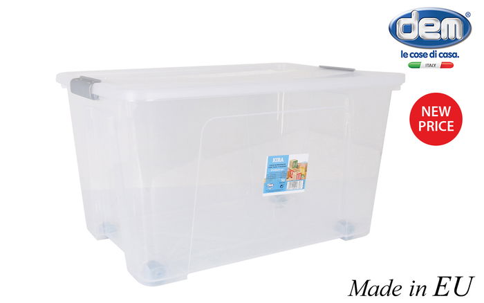 Dem Caja Almacenaje C/Tapa 52L con Ruedas "Kira" 57 x 40 x 32 cm (4 Unidades) Dem Caja Almacenaje C/Tapa 52L con Ruedas "Kira" 57 x 40 x 32 cm (4 Unidades)