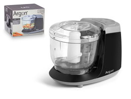 Argon Trituradora 2 Velocidades y 2 Cuchillas, 350W, Capacidad 400 ml, Dimensiones 20x14.5x13 cm, Color Gris/Negro/Plata/Transparente (Set de 6)