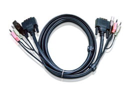 Aten 2L-7D03U Cable KVM DVI-D Single Link USB de 3 m Negro