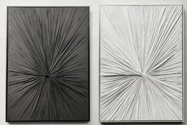 DKD Home Decor Cuadro Lienzo y Yeso Moderno 3D (Pack de 2)