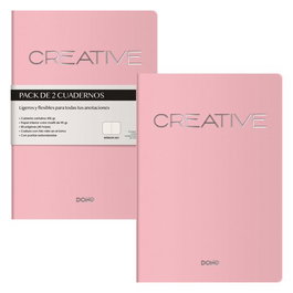 Cuaderno Dohe Creative A5 40H 90Gr. Liso Rosa Pack De 2