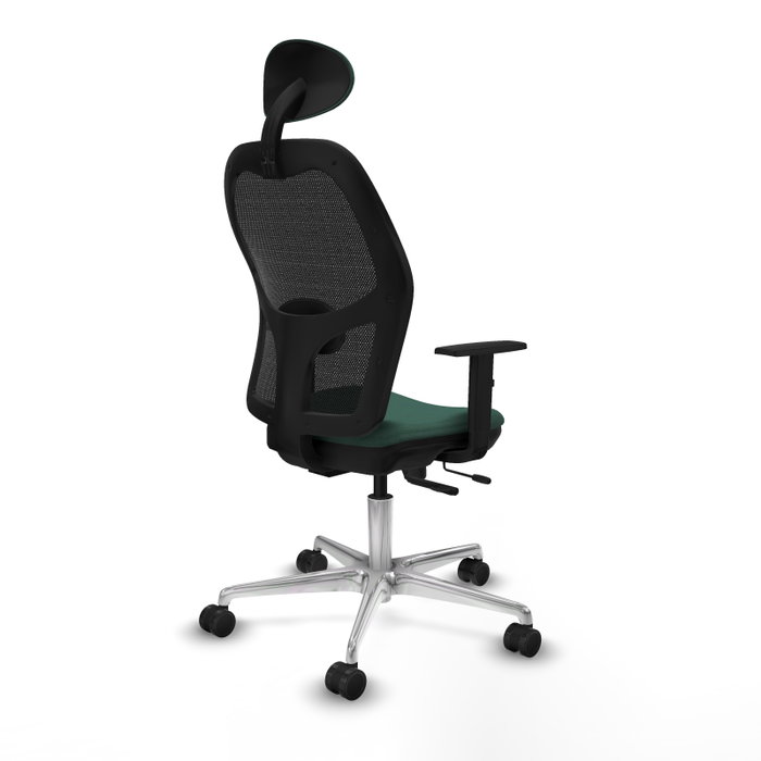 PIQUERAS Y CRESPO Silla de oficina Jorquera con mecanismo Sincro/Traslack, Verde botella y Negro