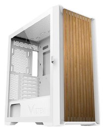 Veteni Woody VT-WOODY-01WH Torre PC White Middle Tower ATX Cristal Templado USB-C
