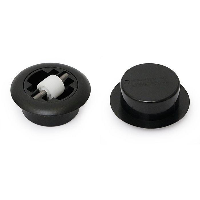 Ruedas y Accesorios Rodillo Fijo Rida D54-40 Plástico Negro Aro Ø15, Carga 50Kg