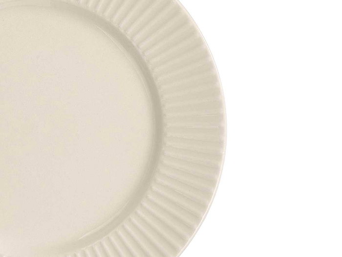 VESSIA Plato de Postre de Porcelana con Relieve de Rayas Blanco 20,5 cm VESSIA Plato de Postre de Porcelana con Relieve de Rayas Blanco 20,5 cm
