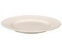 VESSIA Plato de Postre de Porcelana con Relieve de Rayas Blanco 20,5 cm