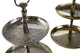 DKD Home Decor Frutero Rayado gold silver Aluminio Dorado Plateado 22 x 31 x 22 cm (2 Unidades)