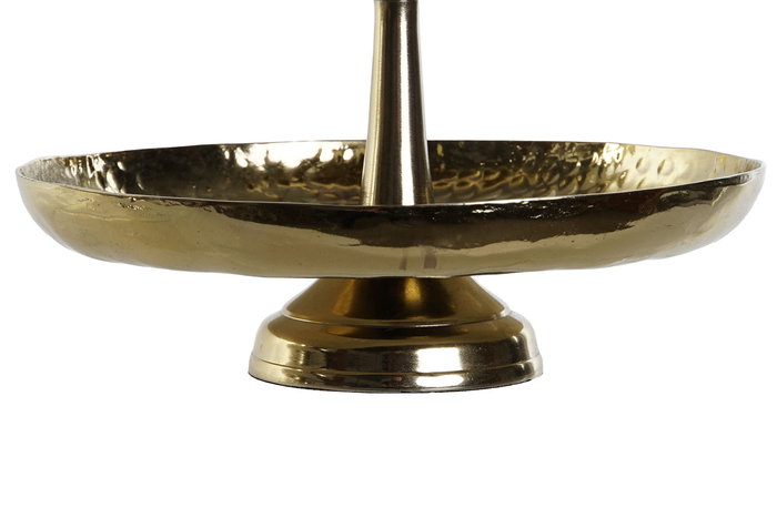 DKD Home Decor Frutero Rayado gold silver Aluminio Dorado Plateado 22 x 31 x 22 cm (2 Unidades)