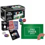 Tactic Todo en 1 Caja de Metal Propoker - Juego de Póker con 2 Juegos de Cartas, Ficha Crupier, 5 Dados y Tapete