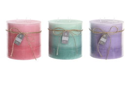 DKD Home Decor Vela de Cera Parafina 2300 g, 120 Horas, Surtido de Colores