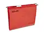 Esselte Carpeta Colgante DIN A4 Cartulina 210 g/m2 Visor Superior Lomo V Color Rojo Caja de 25 Unidades