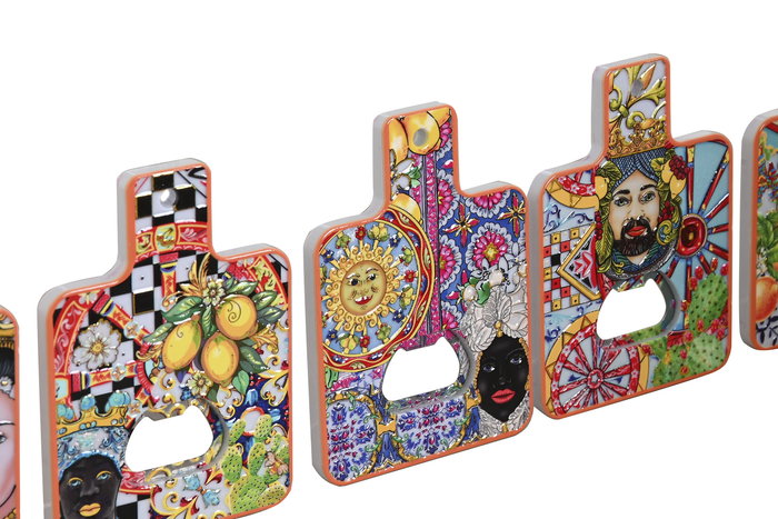 DKD Home Decor Iman Sicilia 2024 Mediterraneo Dorado Ps 0.7 x 10.5 x 7.5 cm (72 Unidades)