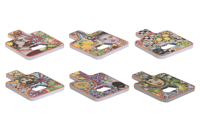 DKD Home Decor Iman Sicilia 2024 Mediterraneo Dorado Ps 0.7 x 10.5 x 7.5 cm (72 Unidades)