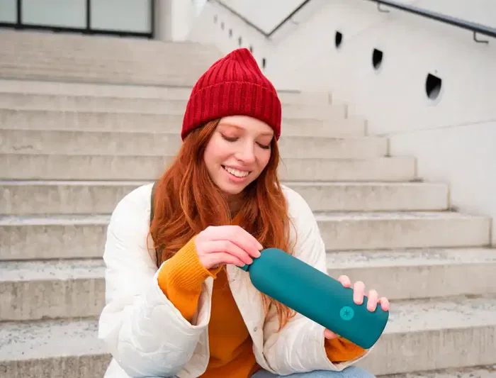 Antartik Botella Portalíquidos Isotérmica Acero Inoxidable Libre de BPA Turquesa 750 ml