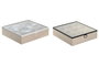 DKD Home Decor Caja Infusiones Atlantico Stella Maris, Azul Blanco, MDF, Cristal, Metal, 24 x 6.5 x 24 cm