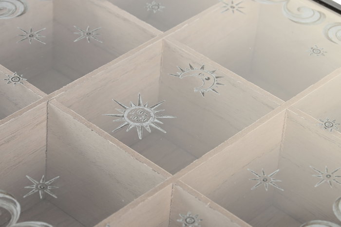 DKD Home Decor Caja Infusiones Atlantico Stella Maris, Azul Blanco, MDF, Cristal, Metal, 24 x 6.5 x 24 cm DKD Home Decor Caja Infusiones Atlantico Stella Maris, Azul Blanco, MDF, Cristal, Metal, 24 x 6.5 x 24 cm