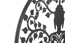 DKD Home Decor Decoración de Pared Oriental Negra y Blanca de Metal 60 x 60 cm (4 Unidades)