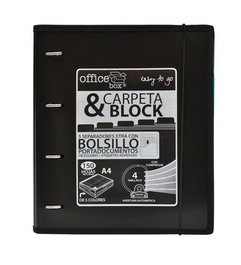 OFFICE BOX Carpebloc Office Box A4 con 4 anillas de 32 mm, 150 hojas y 5 separadores (Set de 6)