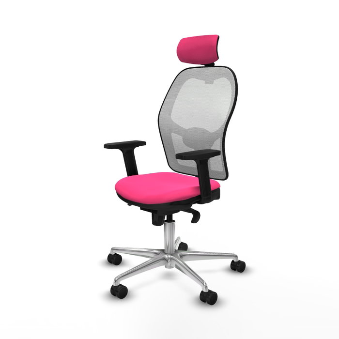 PIQUERAS Y CRESPO Silla de oficina Jorquera Rosa y Blanco