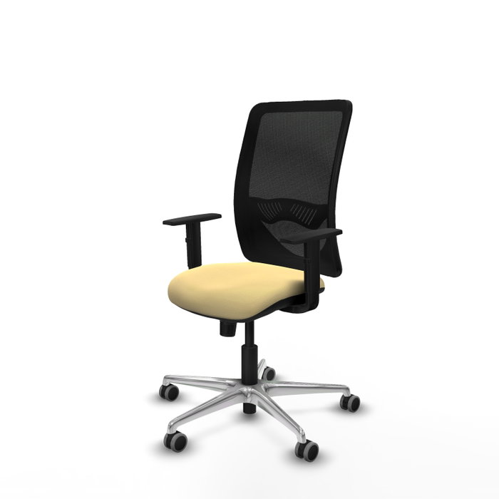 PIQUERAS Y CRESPO Silla de oficina Zulema con mecanismo Sincro, Crema y Negro