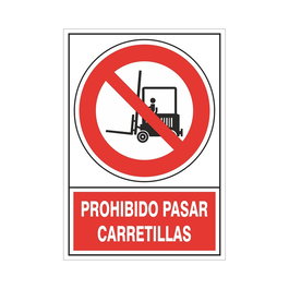 DUVER Señal 537 Plástico 295x210 Prohibido Pasar Carretillas