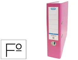 Elba Archivador de Palanca Rado Top Folio Lomo 80 mm Rosa Cartón Forrado PVC