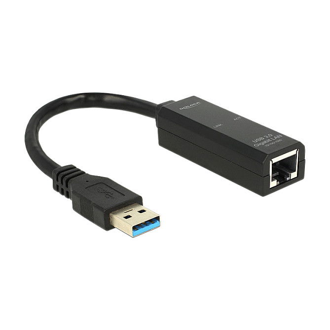 DeLOCK Adaptador USB 3.0 a Gigabit LAN 62616 Schwarz Ethernet 1000 Mbit/s Conexión Alámbrica DeLOCK Adaptador USB 3.0 a Gigabit LAN 62616 Schwarz Ethernet 1000 Mbit/s Conexión Alámbrica