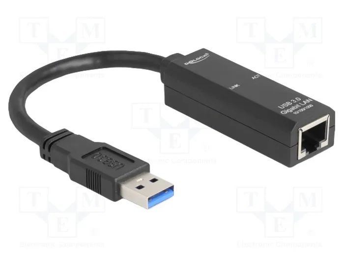 DeLOCK 62616 Adaptador de red Gigabit LAN USB Typ-A RJ45 negro