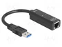 DeLOCK 62616 Adaptador de red Gigabit LAN USB Typ-A RJ45 negro