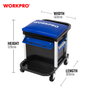Workpro Taburete de taller con cajones y ruedas, 46 x 36 x 52 cm