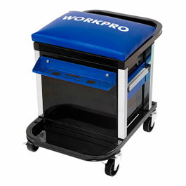 Workpro Taburete de taller con cajones y ruedas, 46 x 36 x 52 cm