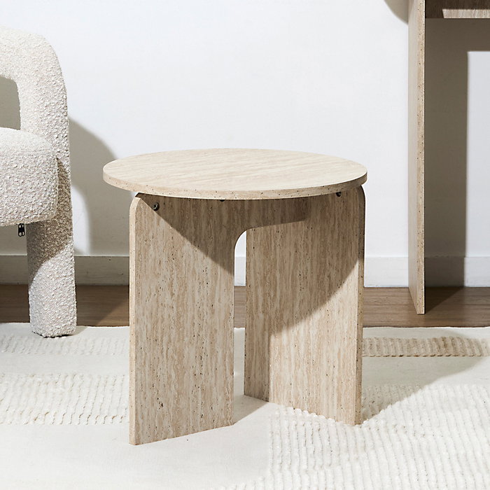 Home Deco Factory Mesa Auxiliar Terra Nova Pietra diámetro 45 cm, altura 45 cm