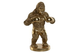 DKD Home Decor Figura de Gorila Boxeador Dorado
