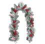 DKD Home Decor Guirnalda LED PVC Nevado Blanco y Rojo 35 LEDs
