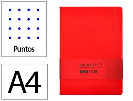 Antartik Cuaderno A4 Tapa Dura Hojas Puntos Rojo 100 Hojas 80 Gr Fsc