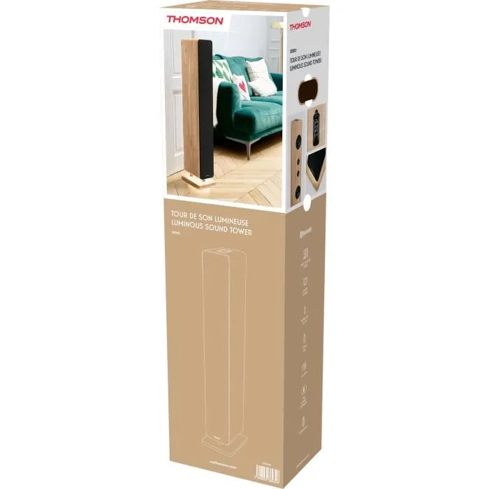 Thomson Torre de sonido Bluetooth M30 120W Madera/Negro