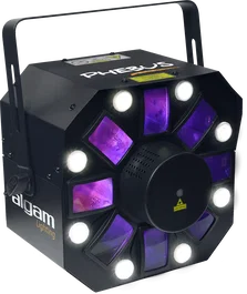 ALGAMLIGHT Proyector Híbrido LED Láser Multifunción con 8 Cabezas Rotativas, Efectos Derby, Estroboscópico, Musical y DMX, 66W