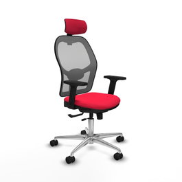 PIQUERAS Y CRESPO Silla de oficina Jorquera con mecanismo Sincro/Traslack Rojo y Gris