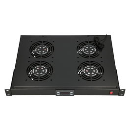 Extralink Panel de ventilación de 19 pulgadas con 4 ventiladores y termostato