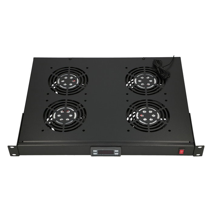 Extralink Panel de ventilación de 19 pulgadas con 4 ventiladores y termostato Extralink Panel de ventilación de 19 pulgadas con 4 ventiladores y termostato