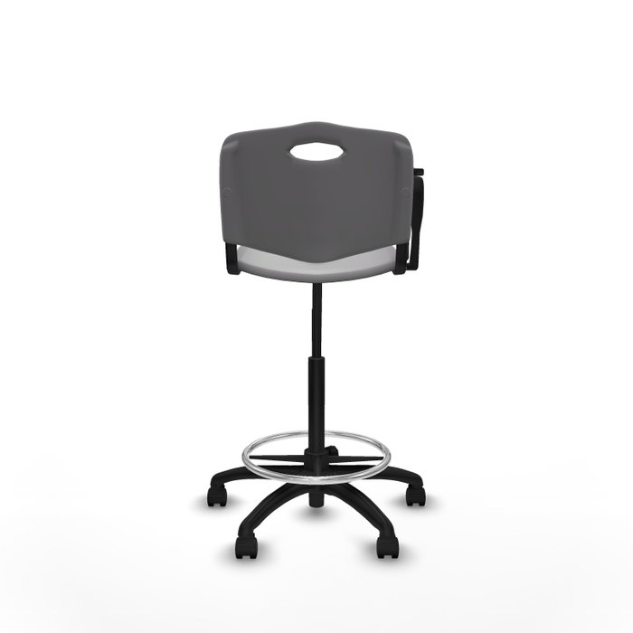 Taburete Robledo con mecanismo Giratorio de PVC color Gris claro. Equipado con Base poliamida negra, No aplica y Ruedas de nailon 50 mm Taburete Robledo con mecanismo Giratorio de PVC color Gris claro. Equipado con Base poliamida negra, No aplica y Ruedas de nailon 50 mm