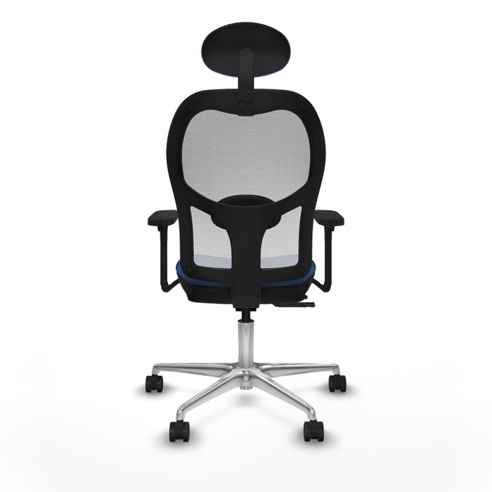 PIQUERAS Y CRESPO Silla de oficina Jorquera con mecanismo Sincro/Traslack Azul marino y Blanco