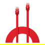 LINDY 47511 Cable de Red Patch Cord Cat6 Ethernet UTP Plano Rojo 1 m, Conectores RJ-45 Macho, 250 MHz, 10/100Base-T(X), AWG 32, RoHS