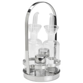 1946 Convoy Colección Easy Set de 4 Piezas para Aceite, Vinagre, Sal y Pimienta con Soporte en Acero Inoxidable y Cristal