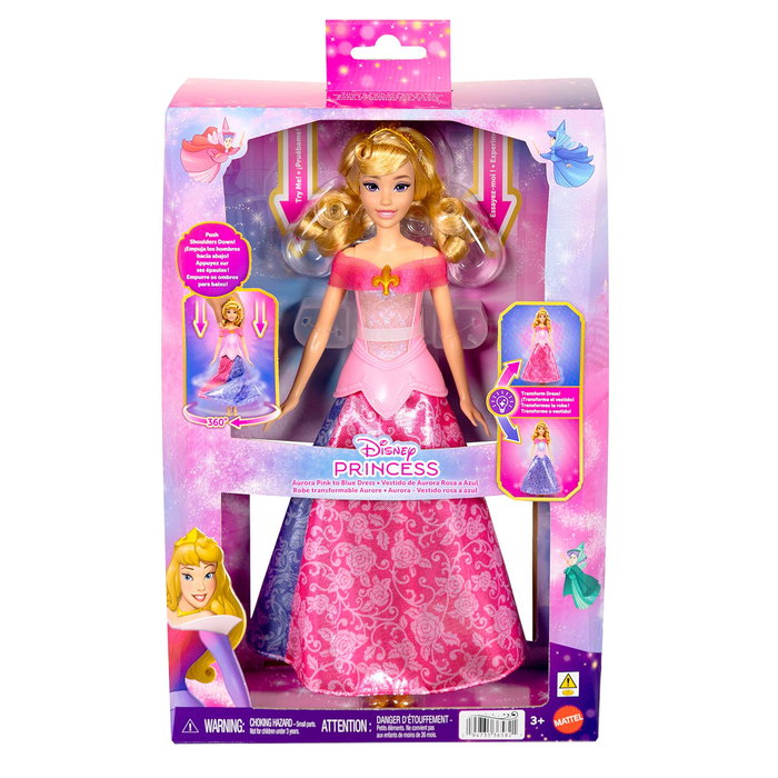 MATTEL Muñeca Aurora Transformación Disney Princess