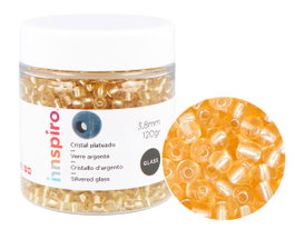 Innspiro Rocalla de Vidrio Redonda Plateado Oro Viejo 3,8mm 120g