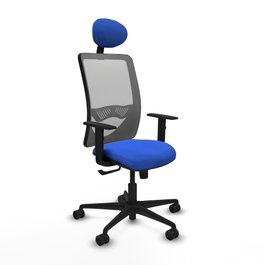 PIQUERAS Y CRESPO Silla de oficina Zulema con Mecanismo Sincro, Azul y Gris