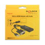 DeLOCK Adaptador VGA a HDMI con Audio y USB 2.0, 0,25 m, Negro