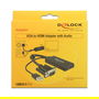 DELOCK Adaptador VGA + Audio a HDMI con Cable Negro