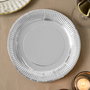 Algon Set de 12 Platos de Cartón Redondos Color Plata 18 cm (18 Unidades)